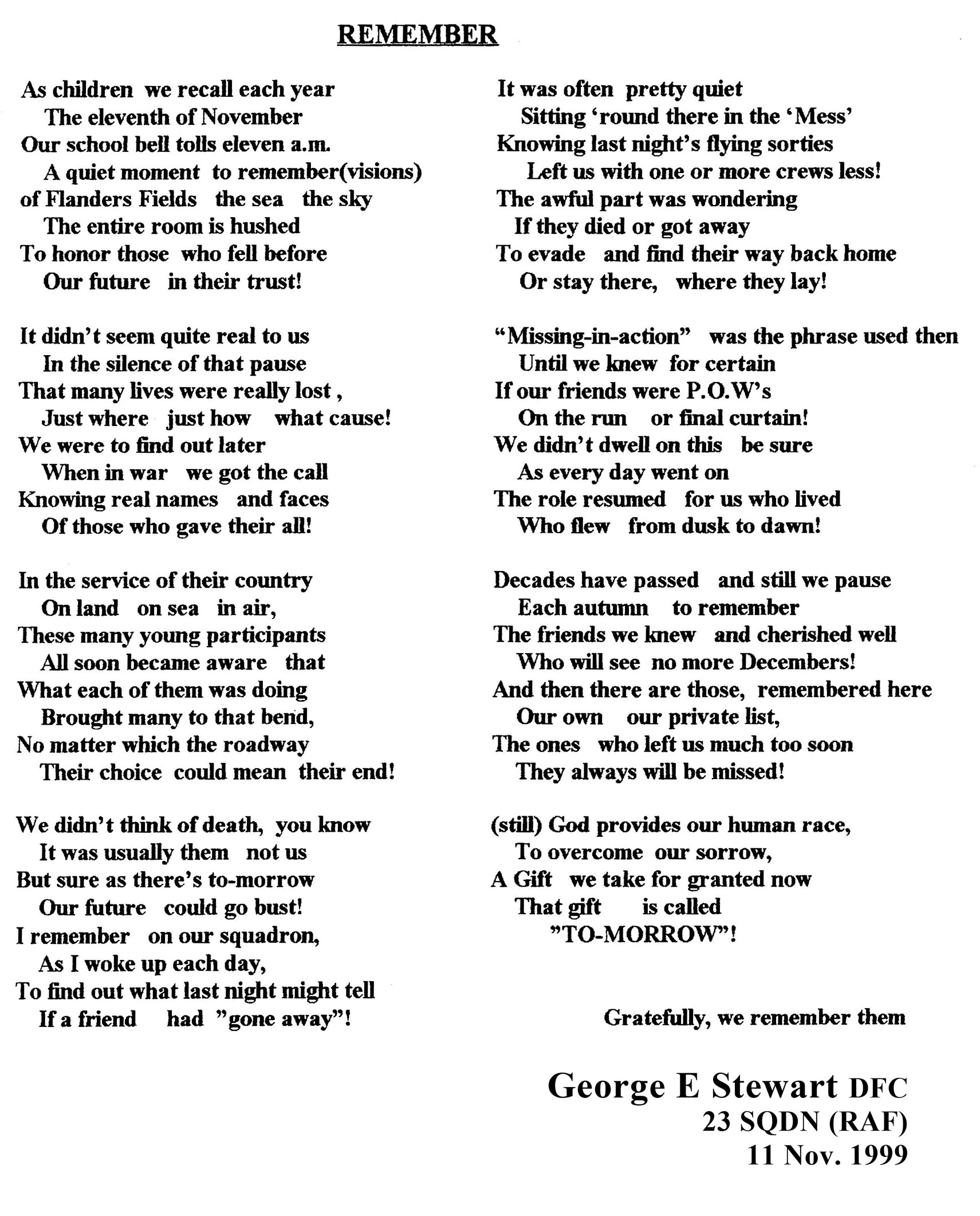Remember by George Stewart
