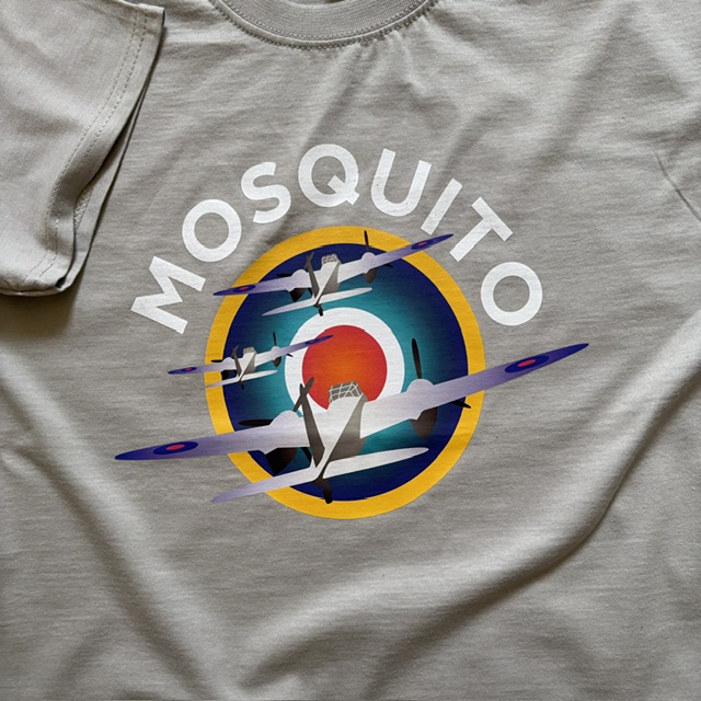 Mosquito Roundel T-Shirt - Light Grey - Image 2